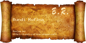Bundi Rufina névjegykártya